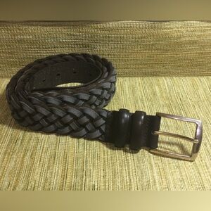 Men's Braided Leather Belt. Brown size 36